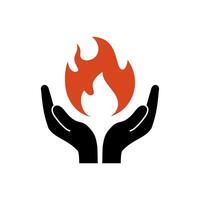 mano Alto al fuego vector logo