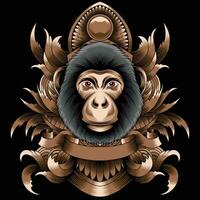 Monkey head vector illustration
