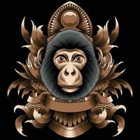 Monkey head vector illustration