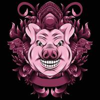 Pig head vector illustration