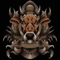 Cow head vector illustration