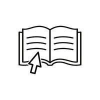 Online education flat icon with cursor vector