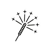 sparklers outline style icon vector