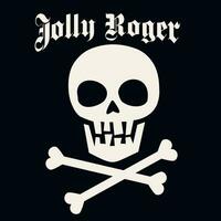 Pirat skull Jolly Roger, grunge vintage design t shirts vector