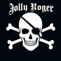 Pirat skull Jolly Roger, grunge vintage design t shirts vector