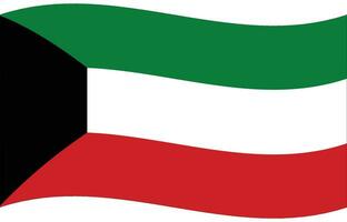 Kuwait flag wave. Flag of Kuwait vector