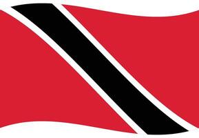 Trinidad and Tobago flag wave. Trinidad and Tobago flag. Flag of Trinidad and Tobago vector