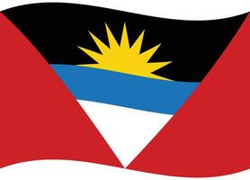 Antigua and Barbuda flag wave. Antigua and Barbuda flag. Flag of Antigua and Barbuda vector