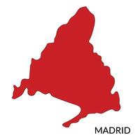 Madrid map, Capital city of Spain map in red color vector
