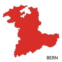 Bern map, Bern map city in red color, Swiss map vector
