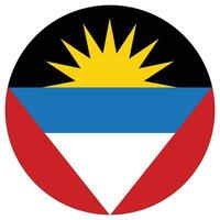 Antigua and Barbuda flag in circle, round shape vector
