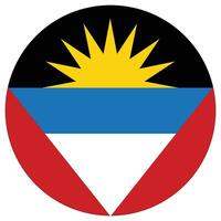 Antigua and Barbuda flag in circle, round shape vector