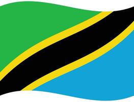 Tanzania flag wave. Tanzania flag. Flag of Tanzania vector