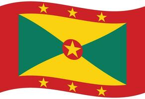 Grenada flag wave. Grenada flag. Flag of Grenada vector