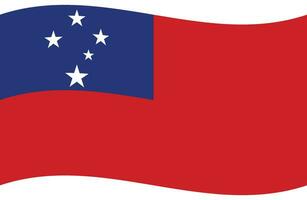 Samoa flag wave. Samoa flag. Flag of Samoa vector