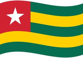 Togo flag wave. Togo flag. Flag of Togo vector