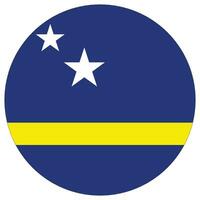 Curacao flag in circle shape. Flag of Curacao in round shape vector