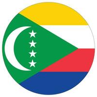 Comoros flag in circle. Flag of Comoros in round shape vector