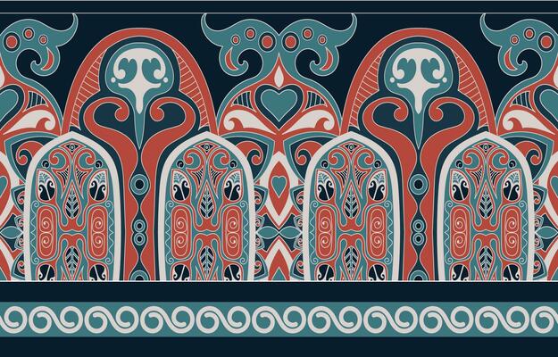 Hand drawn abstract seamless pattern, ethnic background, simple style - great for textiles, banners, wallpapers, wrapping