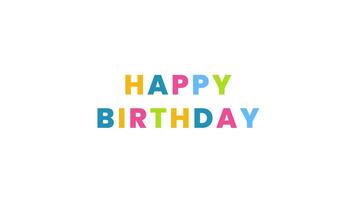 Animation of Happy Birthday with Colorful Text video