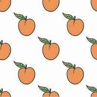 Peach Pattern Background. Social Media Post. Fruits Vector Illustration.