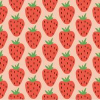 Strawberry Pattern Background. Social Media Post. Fruits Vector Illustration.