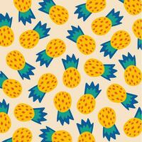 Pineapple Pattern Background. Social Media Post. Fruits Vector Illustration.