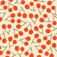 Cherry Pattern Background. Social Media Post. Fruits Vector Illustration.