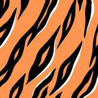 Tiger Pattern Background. Abstract Wild Animal Skin Print Design. Flat Vector Illustration.