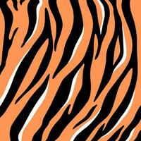 Tiger Pattern Background. Abstract Wild Animal Skin Print Design. Flat Vector Illustration.