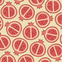 Pomegranate Pattern Background. Social Media Post. Fruits Vector Illustration.