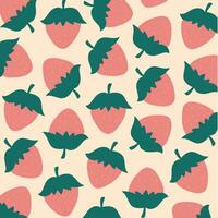 Strawberry Pattern Background. Social Media Post. Fruits Vector Illustration.