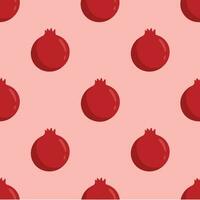 Pomegranate Pattern Background. Social Media Post. Fruits Vector Illustration.