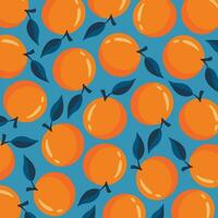 Orange Pattern Background. Social Media Post. Fruit Vector Illustration.