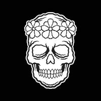 sketch illustrations of skull hand drawn black and white vector