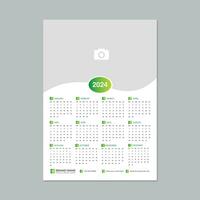 Corporate business calendar design template 2024, year planner set vector