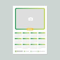 Corporate business calendar design template 2024, weekly planner vector