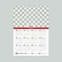 2024 calendar. week start Monday. Wall Calendar 2024 Template. vector