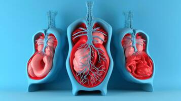 3d ilustración Bosquejo de el humano Organo sistema, anatomía, nervioso, circulatorio, digestivo, excretorio, urinario, y hueso sistemas médico educación concepto, generativo ai ilustración foto