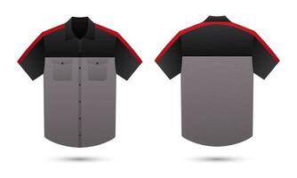 work shirt uniform mockup front and back view vector