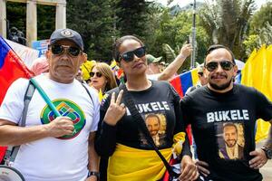 Bogota, Colombia, 16 August 2023. March asking for Gustavo Petro impeachment. Peaceful protest march in Bogota Colombia against the government of Gustavo Petro called La Marcha de la Mayoria. photo