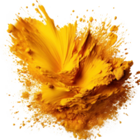 Gold yellow Holi paint splash isolated png