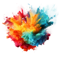 Colorful Holi paint splash isolated png