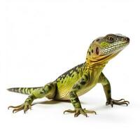 Beautiful big beast lizard looking forward is shown in full length, Ai generated photo