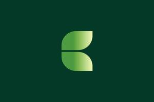 Minimal and creative letter B leaf logo on Black Background template vector