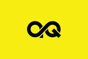 Minimal and creative letter a q logo template on yellow Background vector