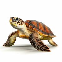 Beautiful big wild turtle looking forward is shown in full length, Ai generated photo