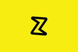 Minimal and creative initial letter z mark logo template on yellow Background vector