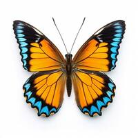 hermosa grande salvaje mariposa mirando adelante es mostrado en lleno longitud, ai generado foto