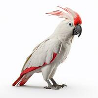 Beautiful big wild parrot looking forward is shown in full length, Ai generated photo